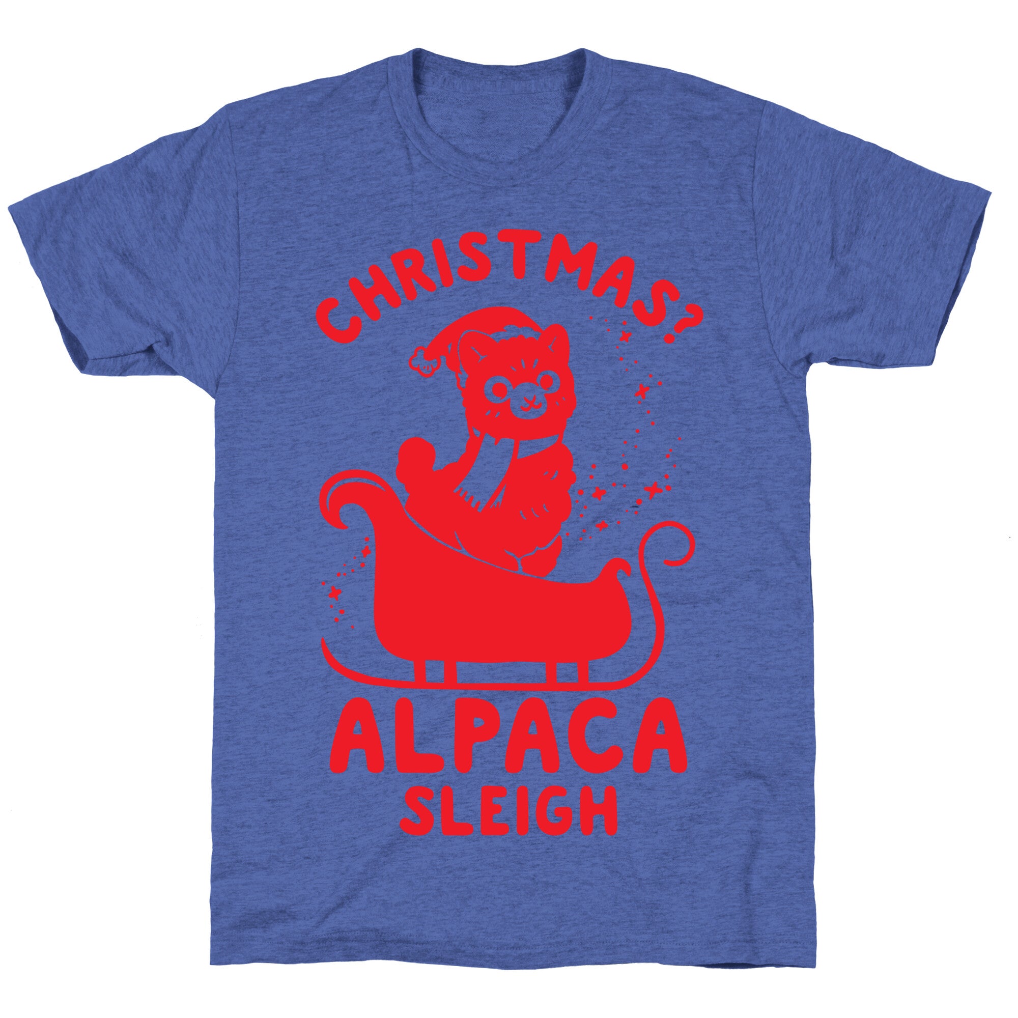 Christmas Alpaca Sleigh Unisex Triblend Tee